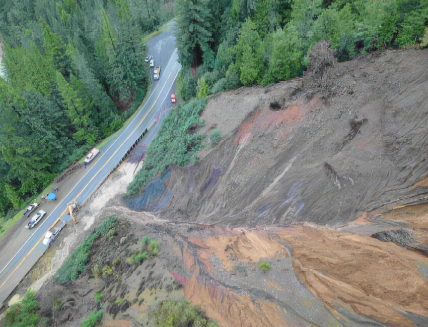 Highway 1 landslide near Elk, Mendocino County (Caltrans)