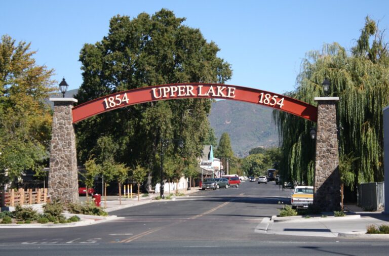 The Upper Lake arch over Main Street in Upper Lake, Lake County