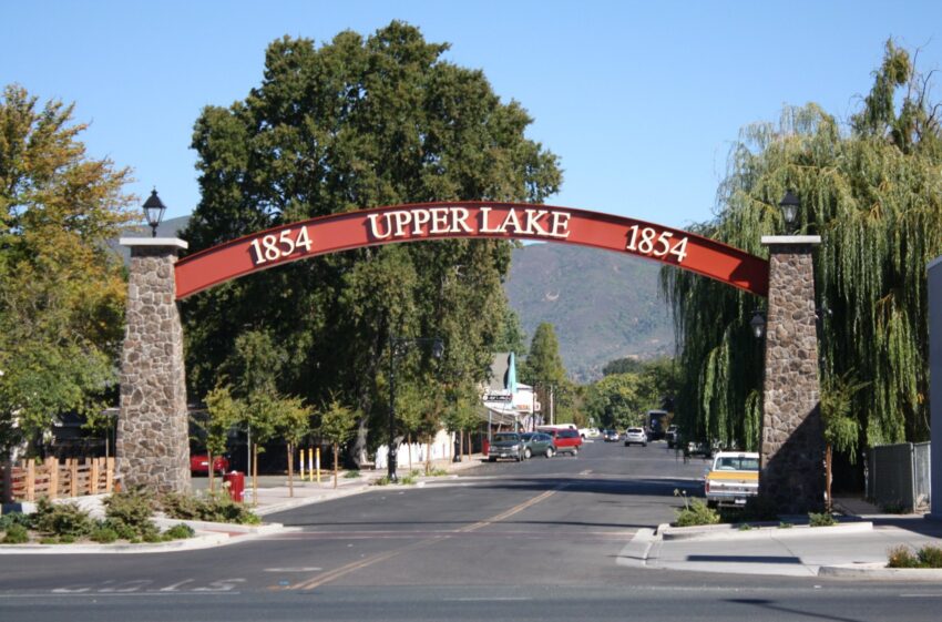 The Upper Lake arch over Main Street in Upper Lake, Lake County