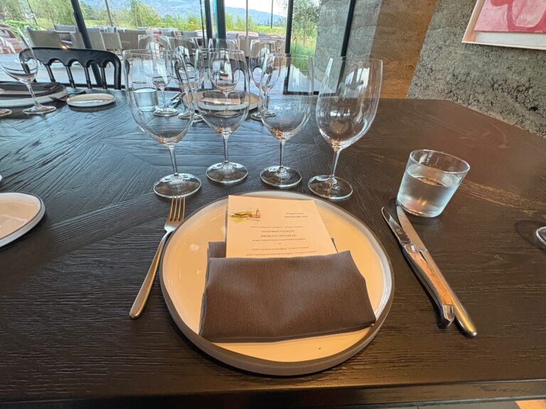 Rober Mondavi dinner menu