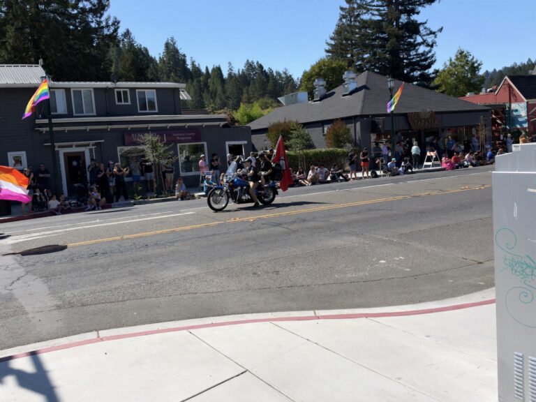 Russian River Pride parade on Main Street, Guerneville