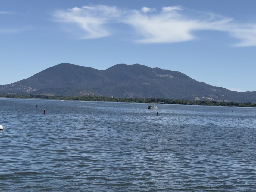 Mount Konocti above Clear Lake, seen from the Lakeport waterfront